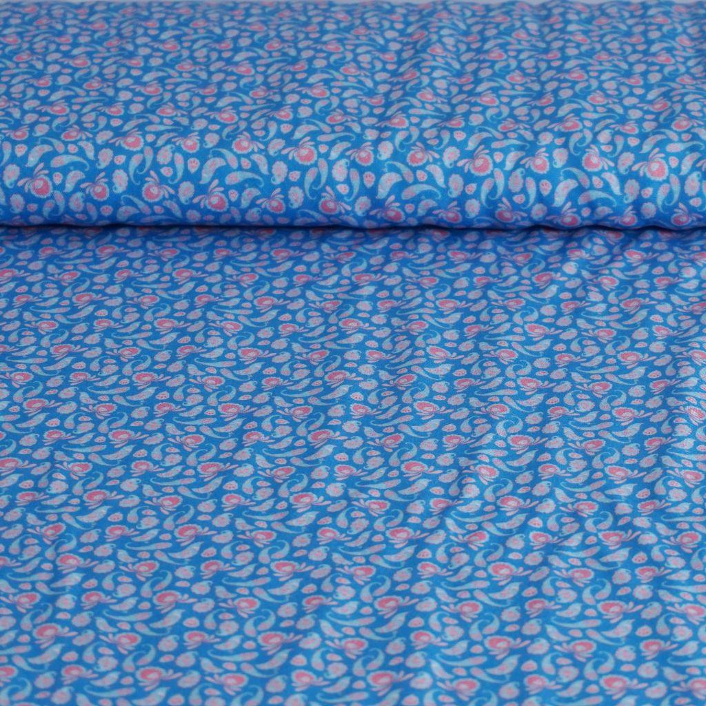 Viskose Druck Paisley blau